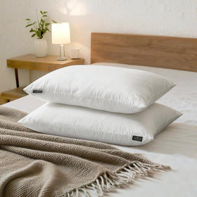 Farm to Home sleep setup with pillow on bed illustrating comfort potential.