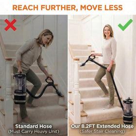 Fashion Plus Plus Shark hose extended reach enabling staircase cleaning.