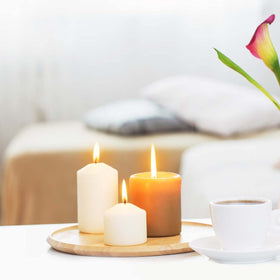 Fasize hotel venue pillar candles offer reliable lighting with a subtle white glow