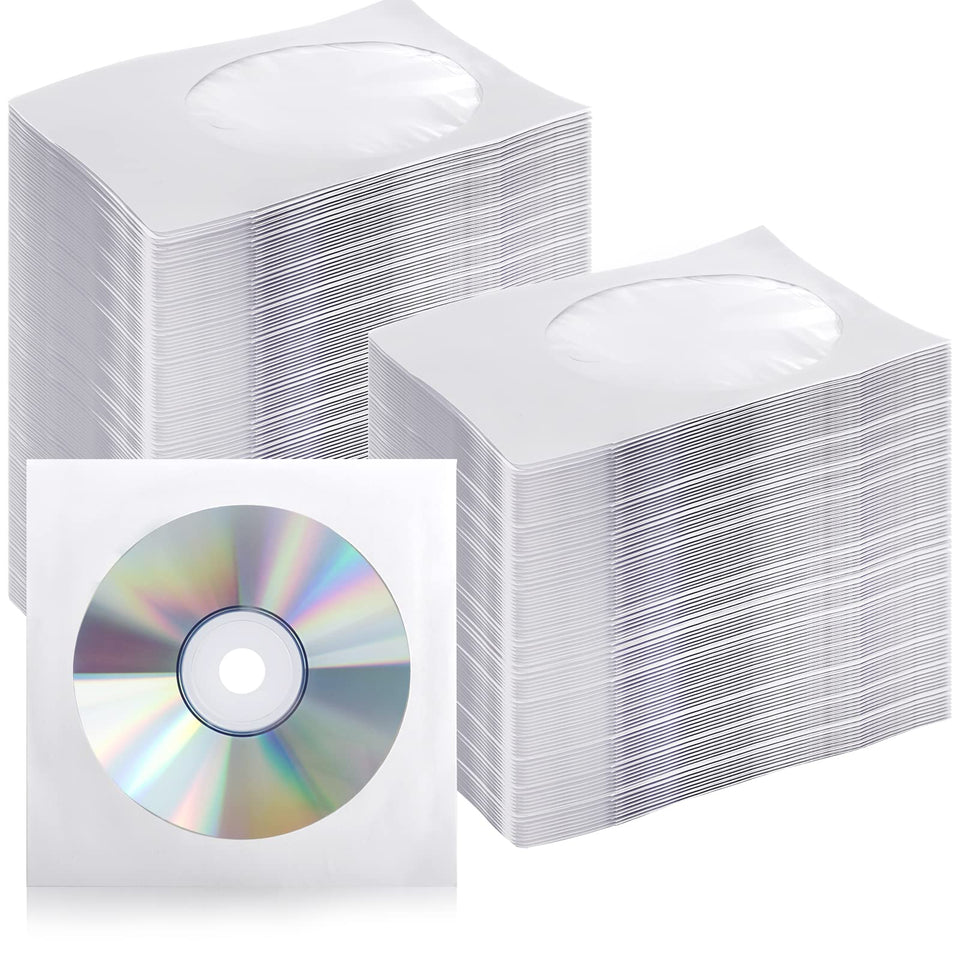 Fasmov 1000-pack disc sleeves with clear window for quick viewing.