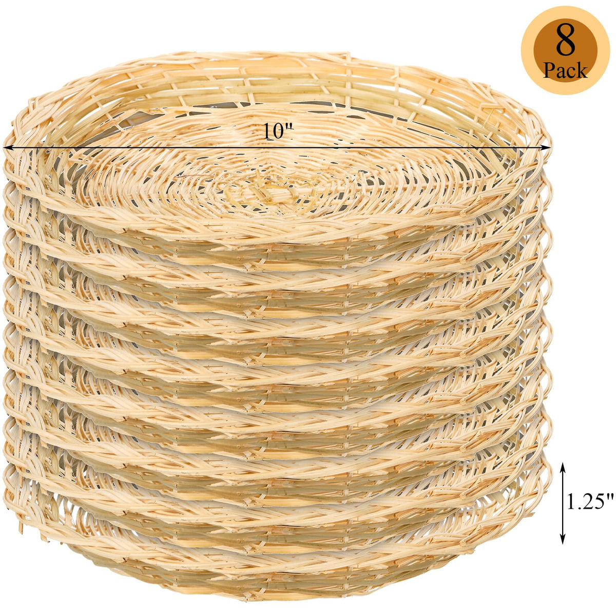 Fasmov eight-pack bamboo holders in brown wicker ready for daily use and gatherings.