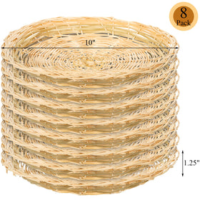 Fasmov eight-pack bamboo holders in brown wicker ready for daily use and gatherings.