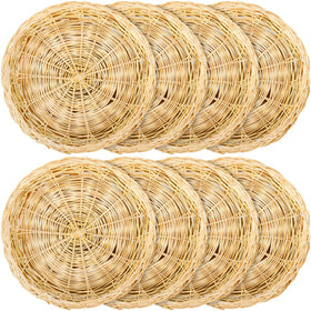 Fasmov bamboo plate holder, 10-inch hand-weave brown, elevates plates and keeps surfaces clean.