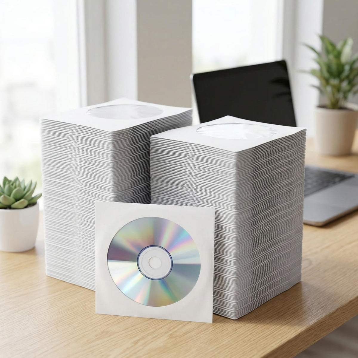 Moisture-resistant Fasmov sleeve guards discs during routine handling.