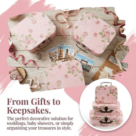 Fasmov pink decorative box set shown in wedding or party display.