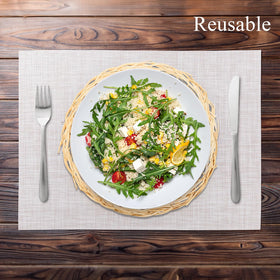 Reusable Fasmov wicker holder adapts to different plate sizes for everyday use.
