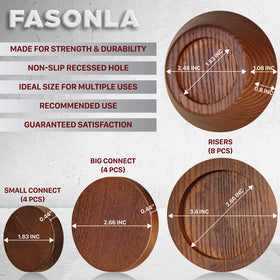 FASONLA adjustable-height risers from 1 to 4 inches for versatility.