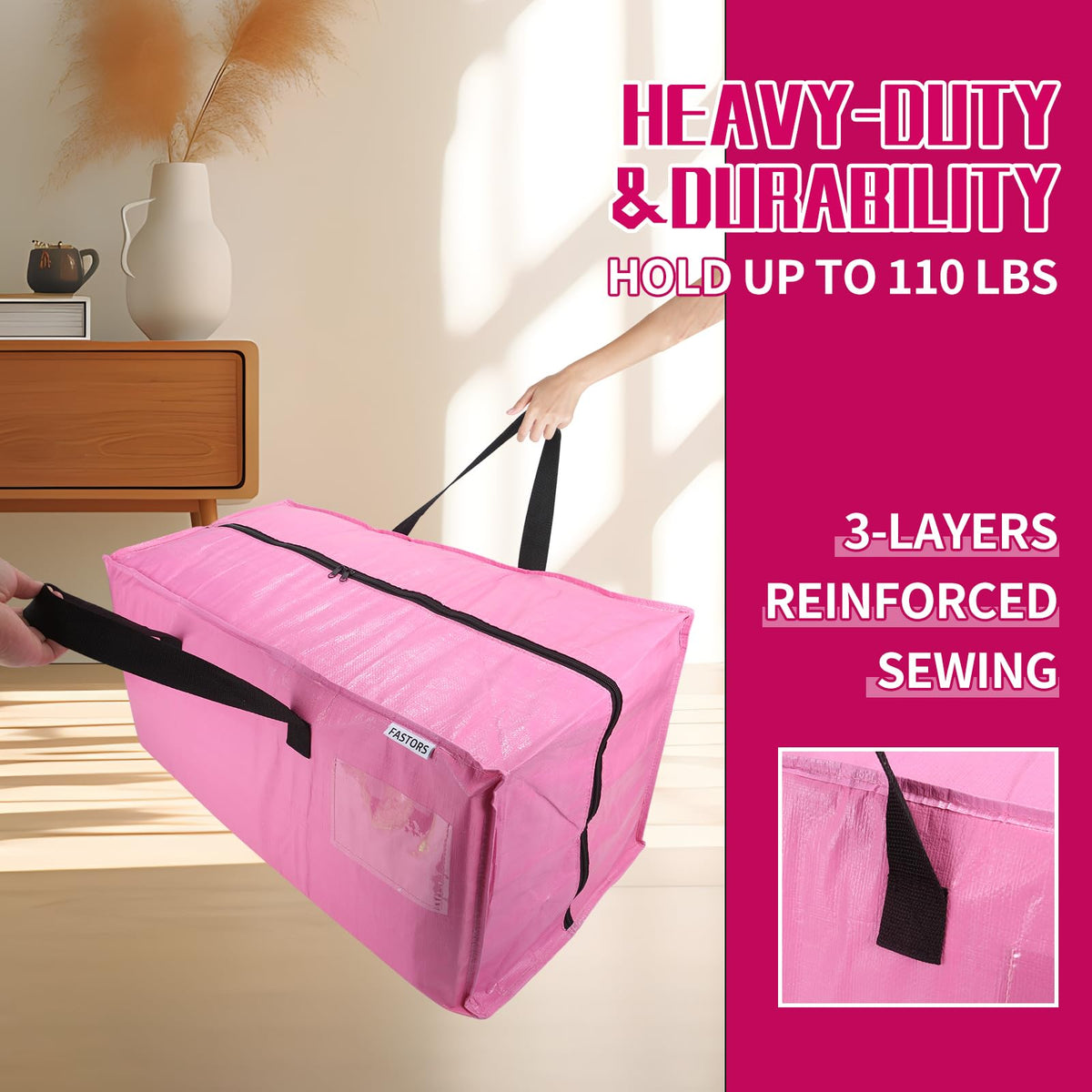 FASTORS heavy-duty storage bags support seasonal wardrobe organization.