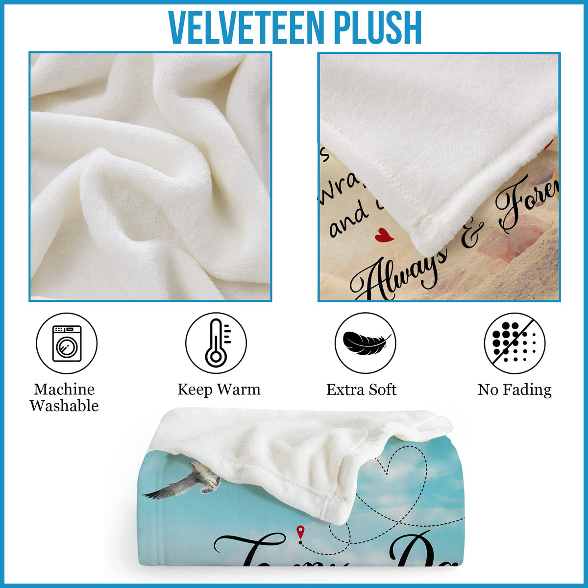 Fastpeace daughter gifts blanket 50x60 on a couch for versatile use
