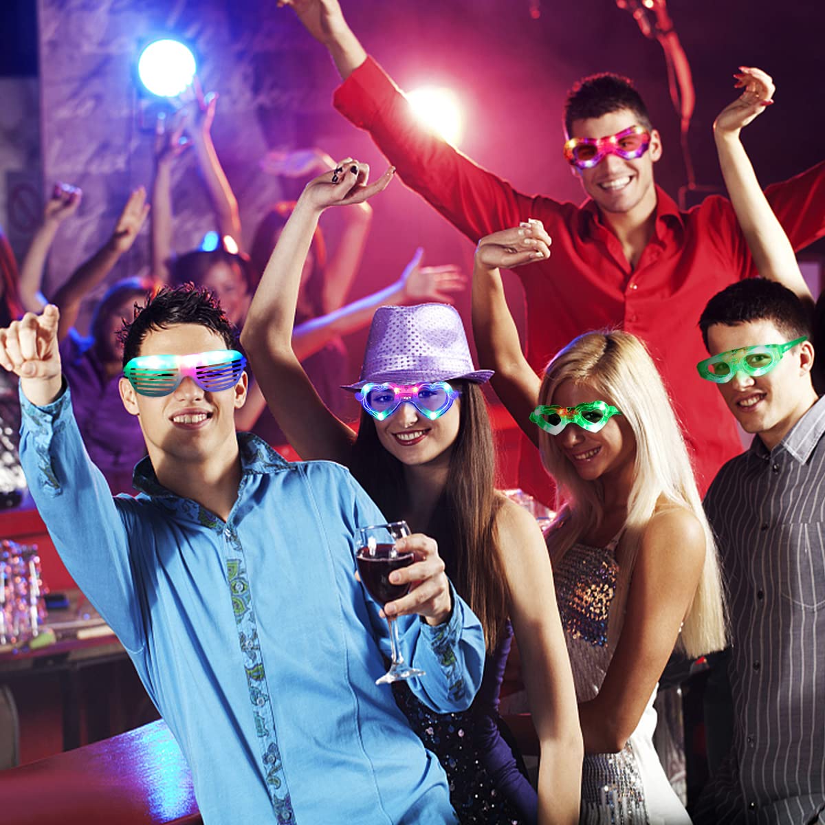 FathiSooc LED glasses Glow-in-the-dark design keeps you visible at night.