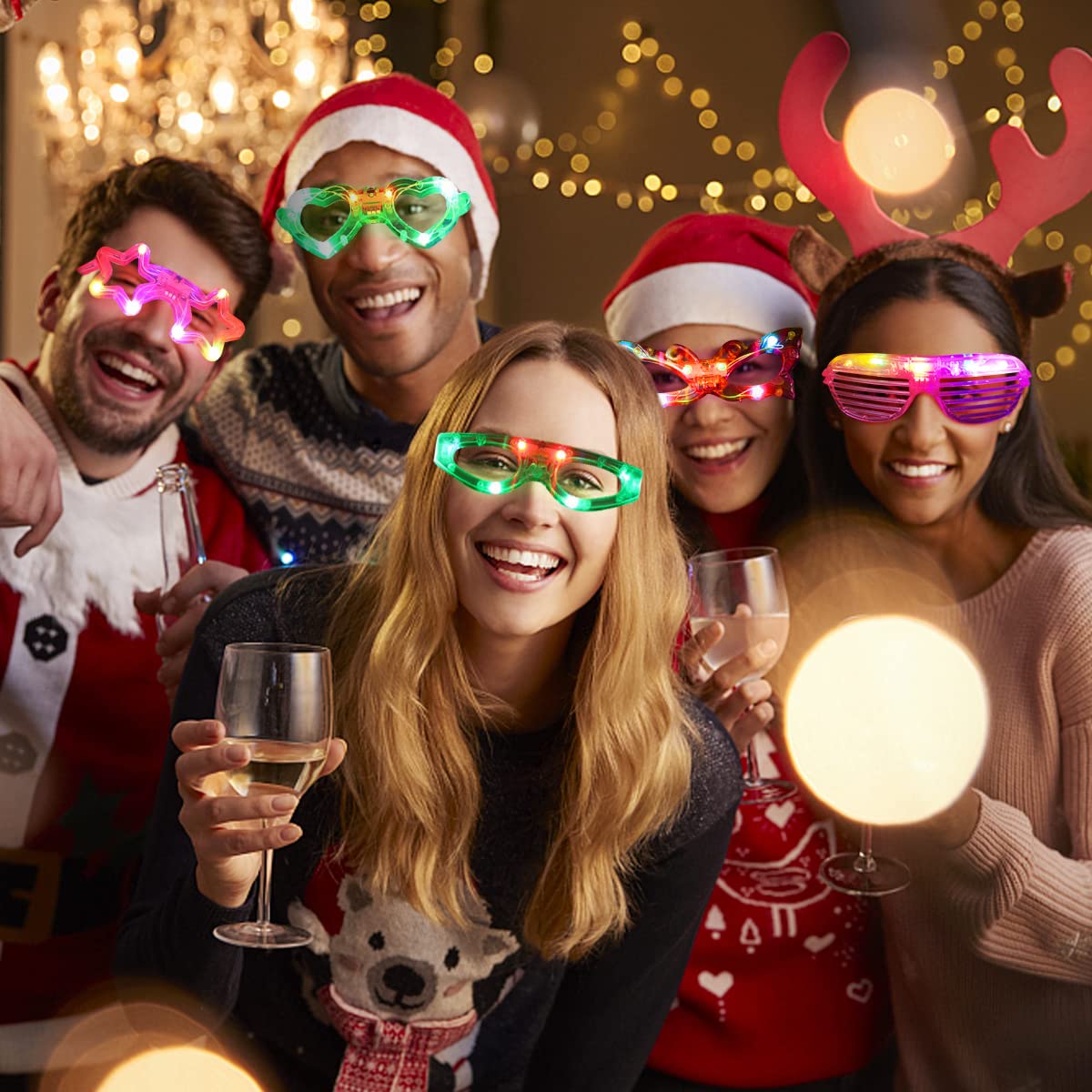 FathiSooc LED glasses Star shape sparks attention at events.