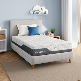 FATHOM Firm Twin Mattress cover shown in fiberglass-free design for easy cleaning and safety