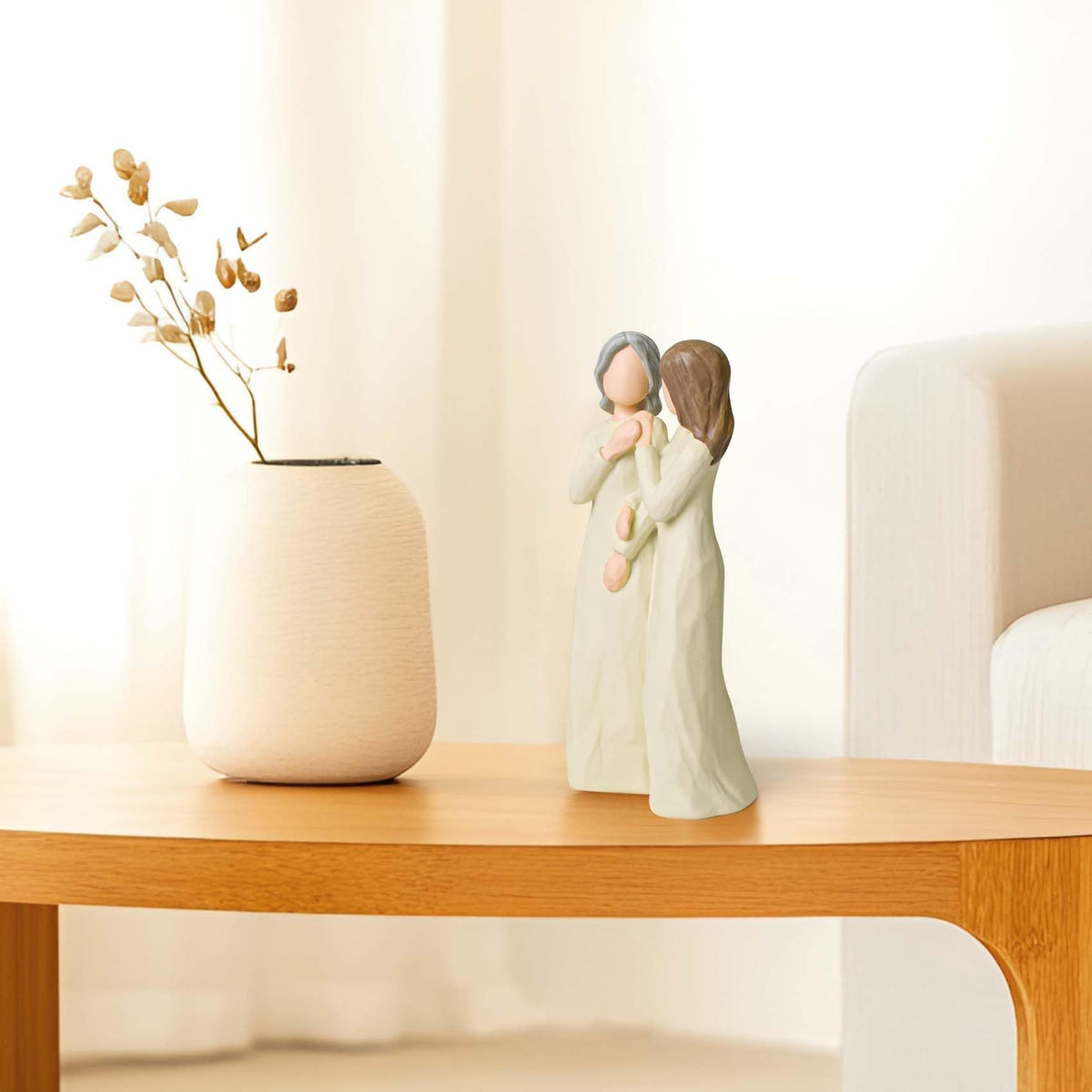 Faumsut mantel display figurine adding warmth to home decor.