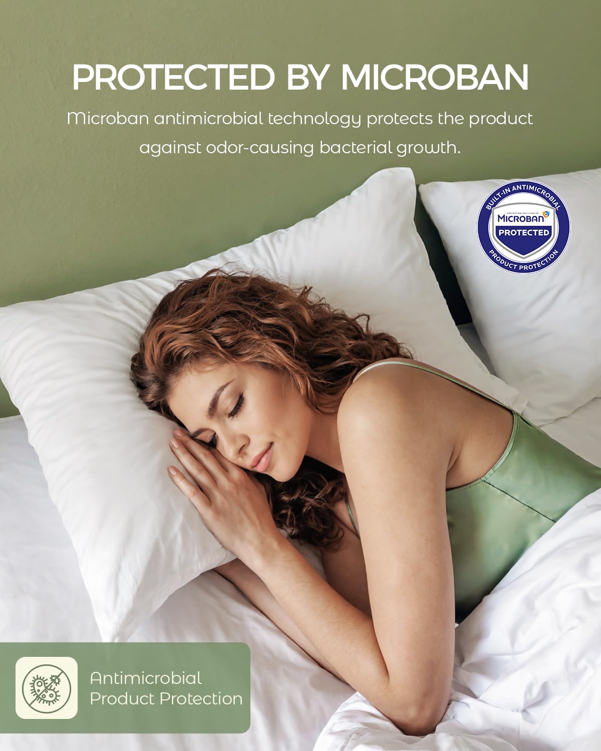 FAUNNA antimicrobial Microban protection keeps pillow covers fresher.