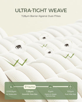 FAUNNA bed bug proof fabric texture reduces allergen exposure nightly.