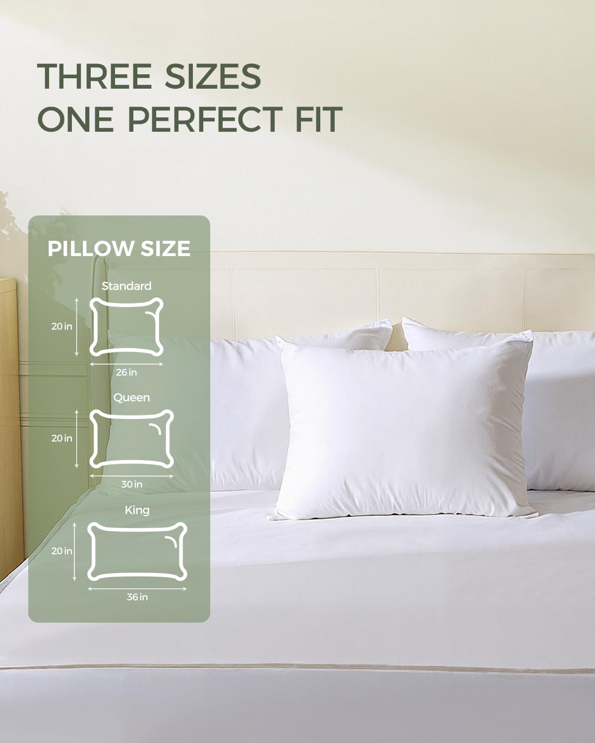 FAUNNA four-pack in queen size fits standard pillows nicely.