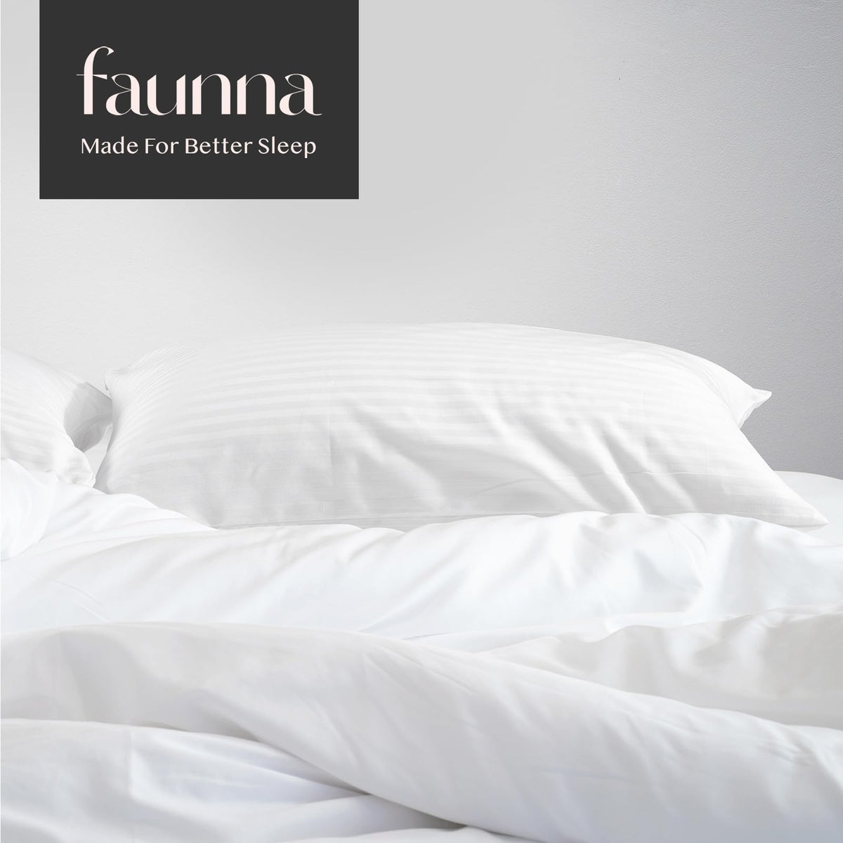 FAUNNA hotel-grade finish emphasizing clean, fresh bedding presentation.