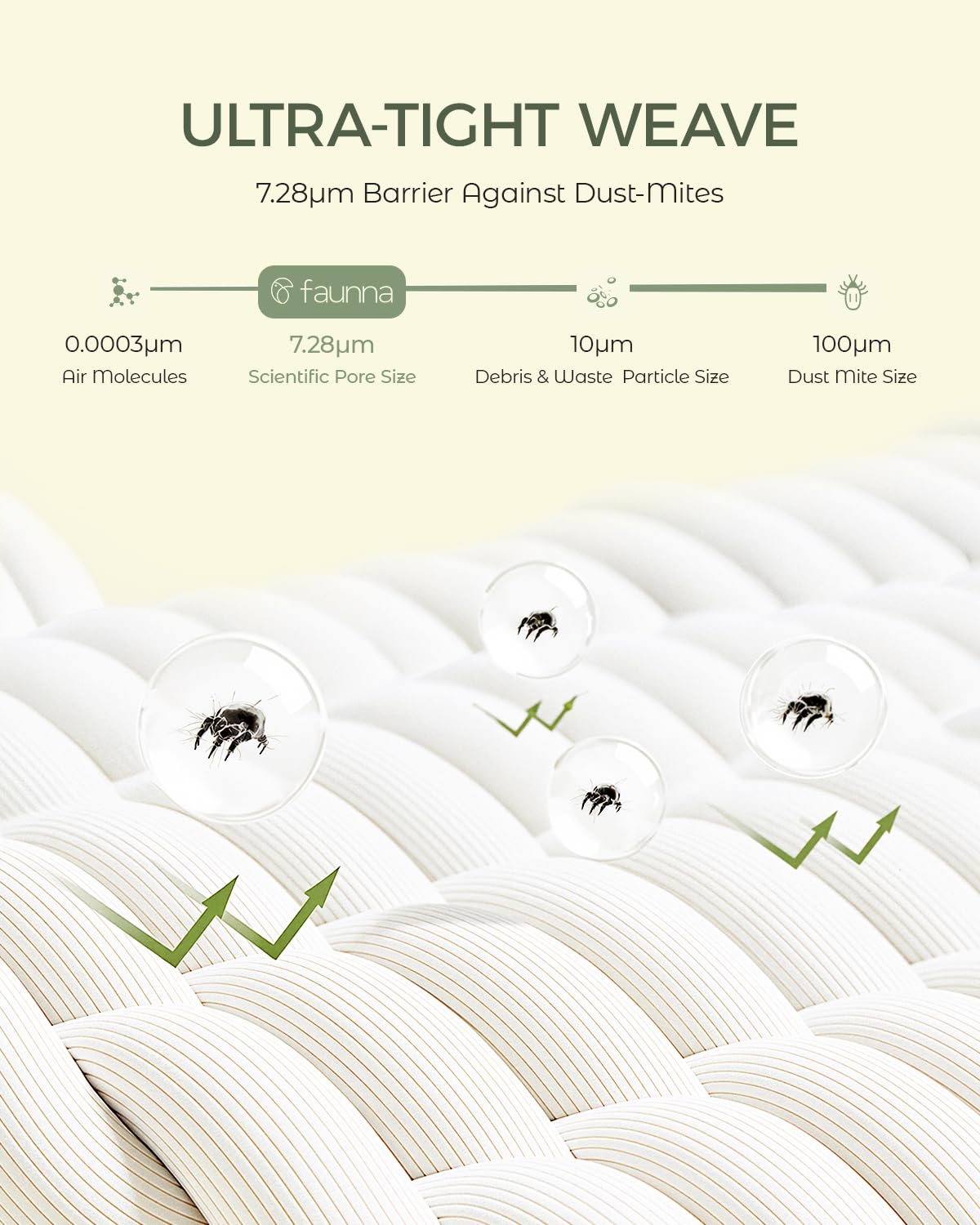 FAUNNA breathable cotton cover keeps you cool through the night.