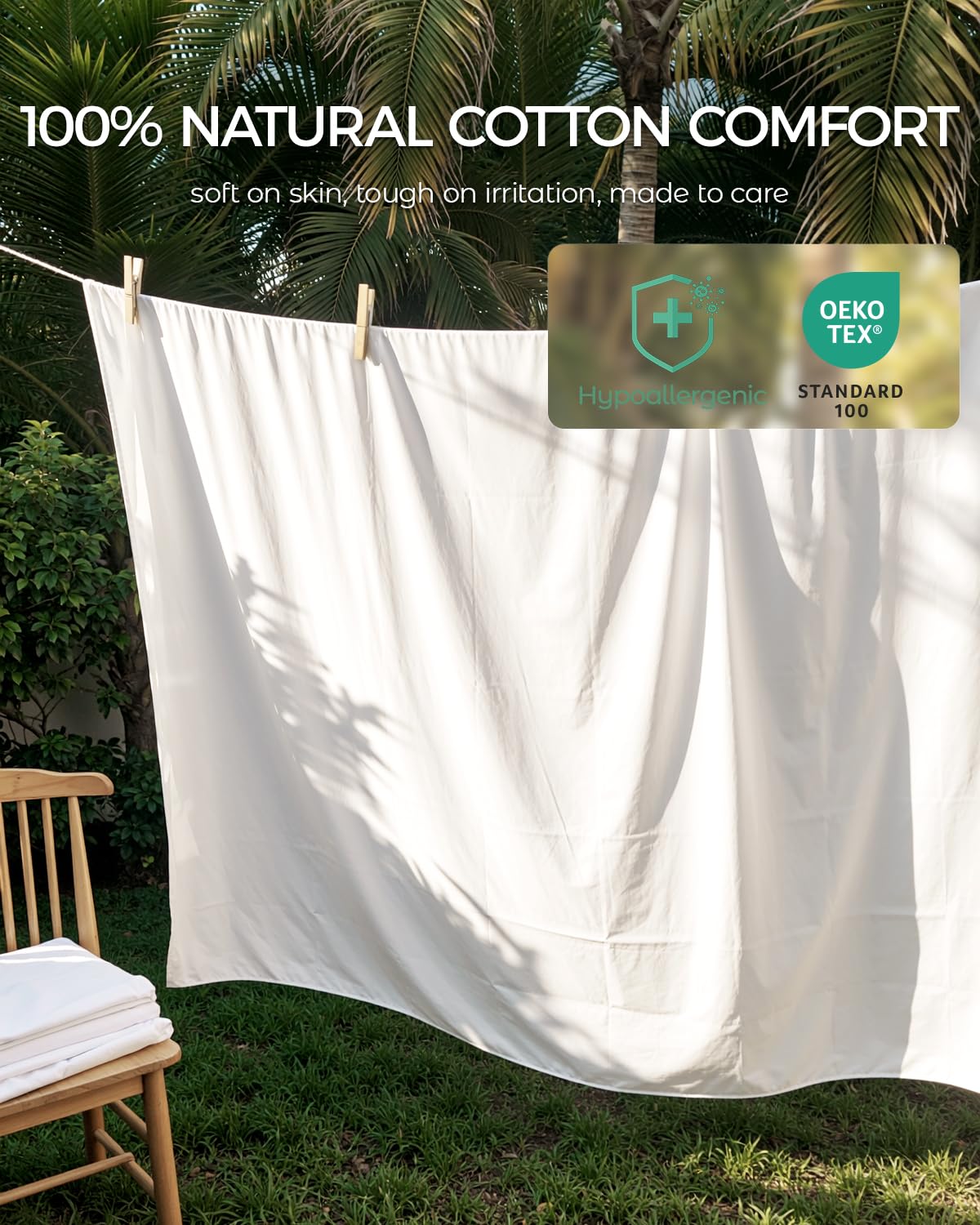 FAUNNA noiseless zipper makes changing and washing easy.