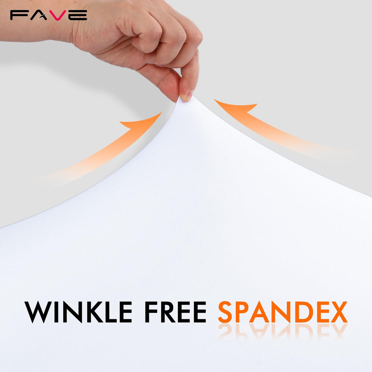 FAVE white tablecloth with integrated one-piece design covering top and sides