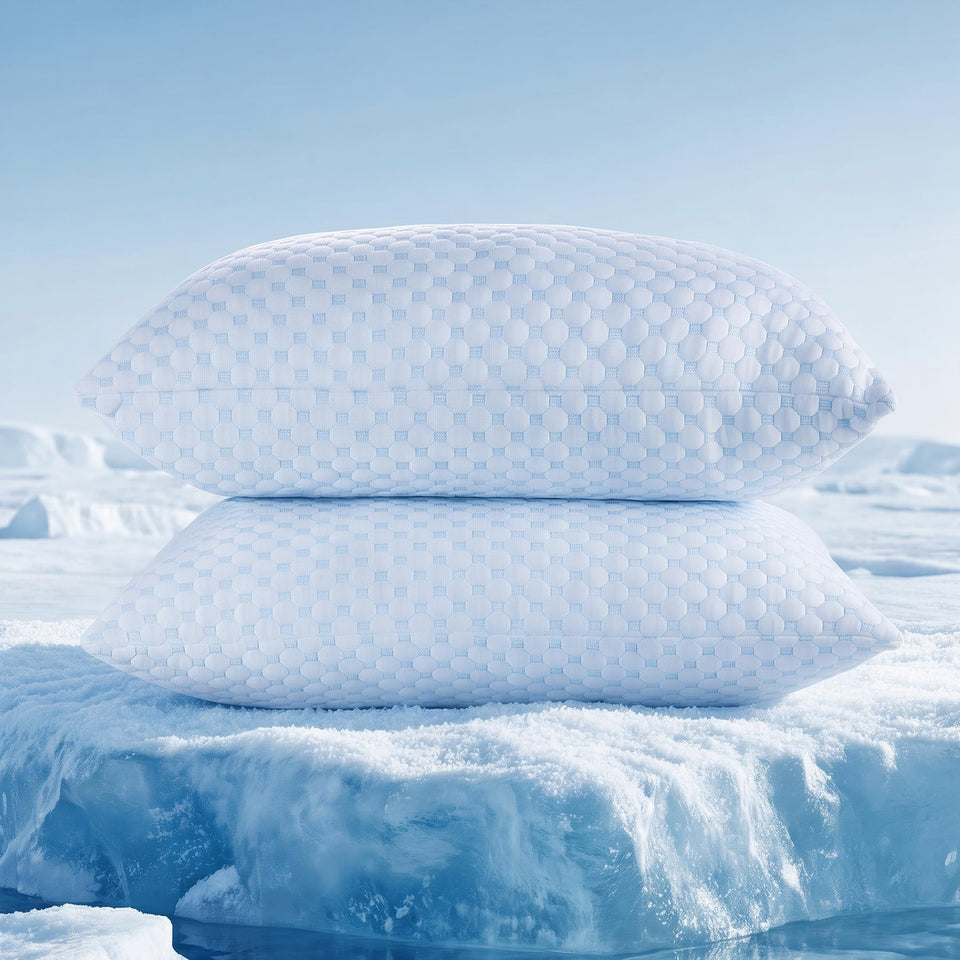 Favocama cooling pillow front view for hot sleepers with all-night comfort