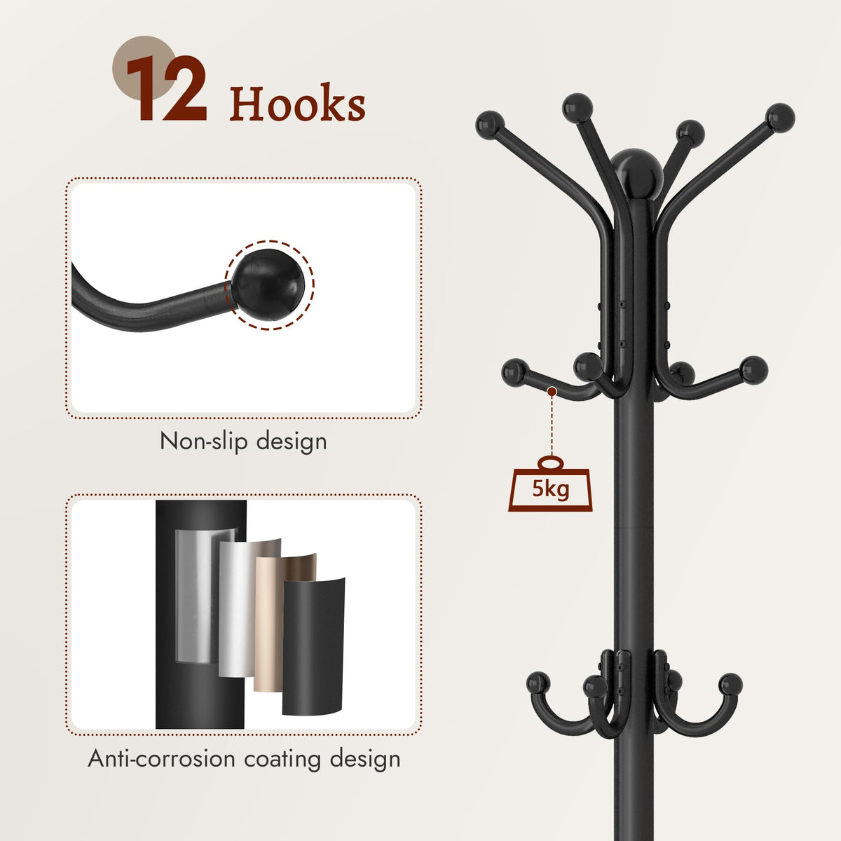 FAVOOSTY umbrella holder with nine compartments for multiple umbrellas.