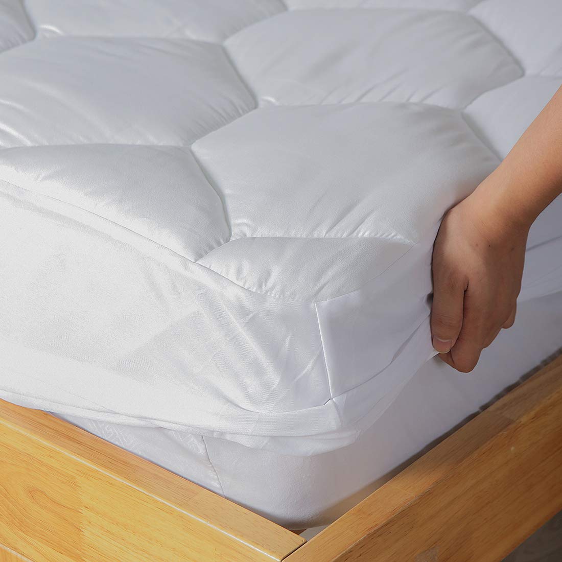 Favorland snow down alternative fill close-up offers plush comfort.
