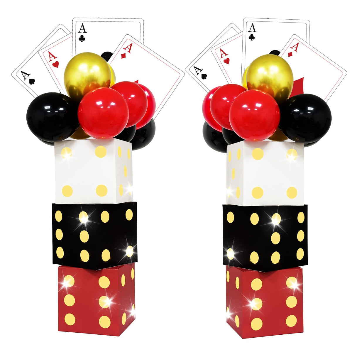 Fayavoo 81pc casino dice box decor for dramatic game-night ambiance
