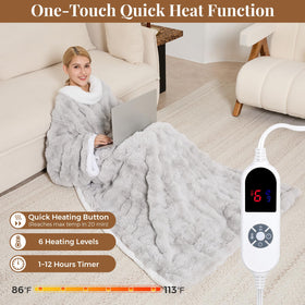 FAYKONCEN luxury faux rabbit fur material feels plush and inviting.