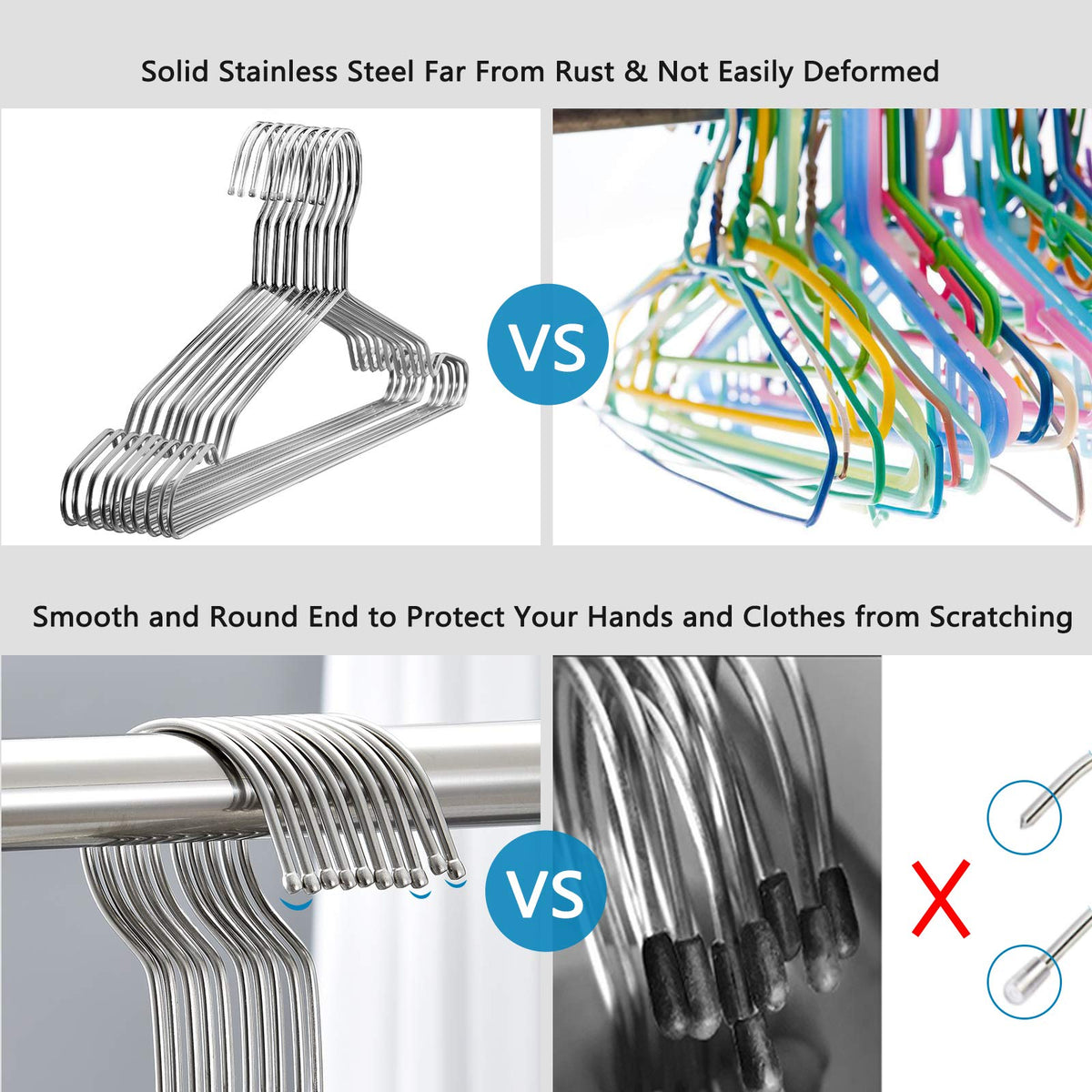 Fayleeko 17.7 inch stainless steel hangers with strong support