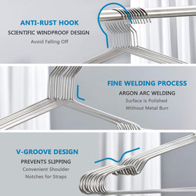 Fayleeko heavy-duty stainless steel hangers for heavier garments