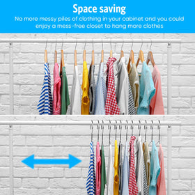 Fayleeko space-saving hangers help keep wardrobes neat.