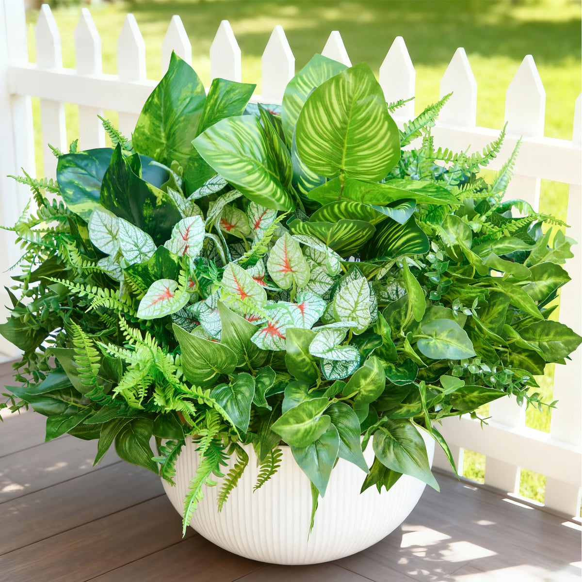 Faylifeway 12 Bundles outdoor artificial plants collection for instantly lush porch planters.
