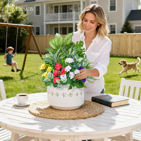 Faylifeway privacy-friendly faux greenery fills yard spaces