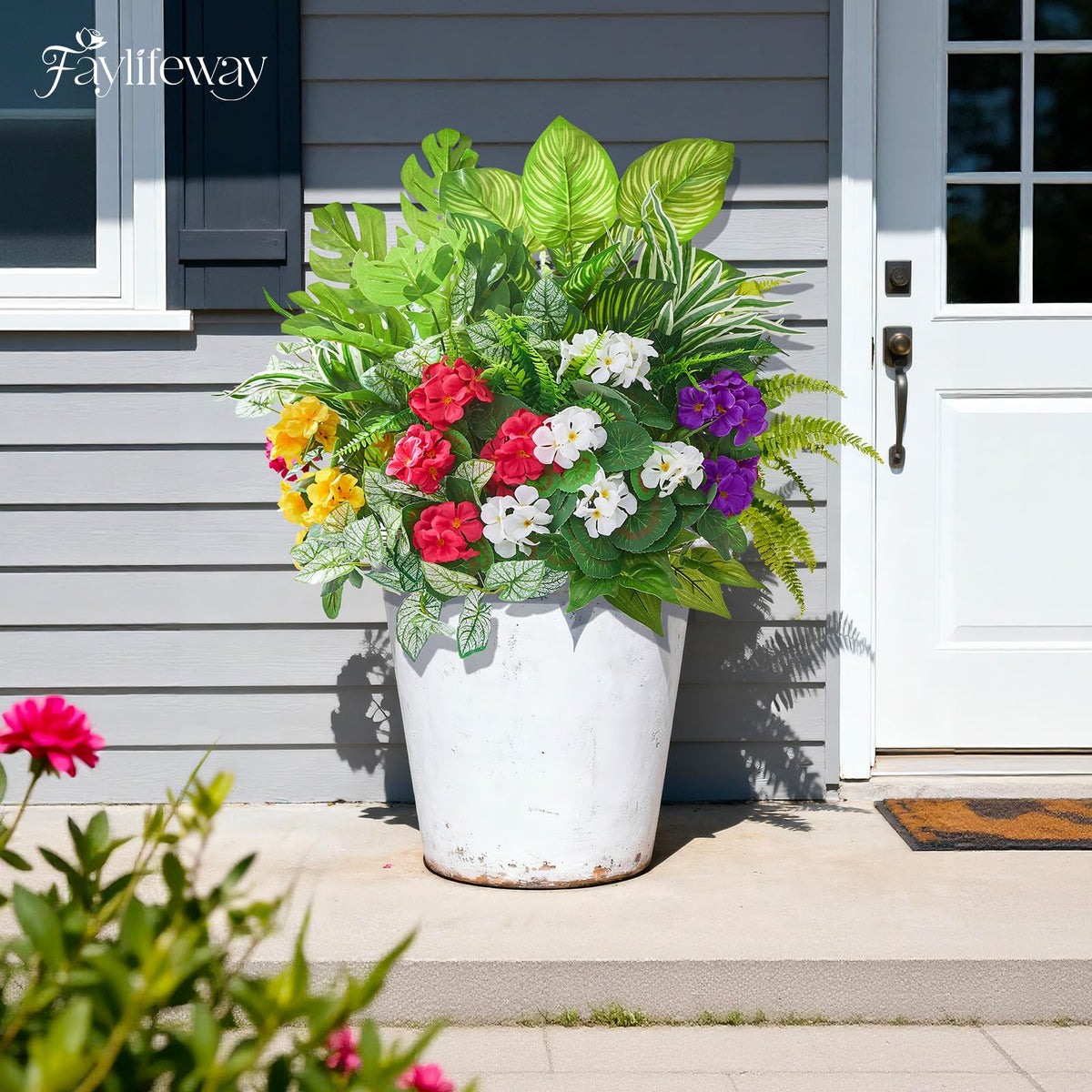Faylifeway artificial plants perfect for window boxes and garden borders