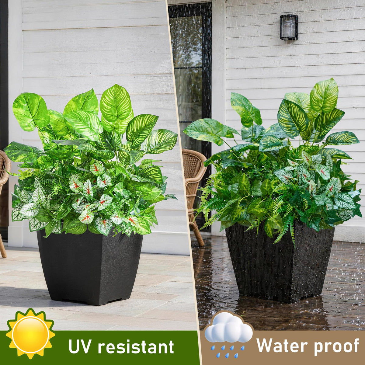 Faylifeway front porch artificial plants create vibrant entryways with no maintenance.