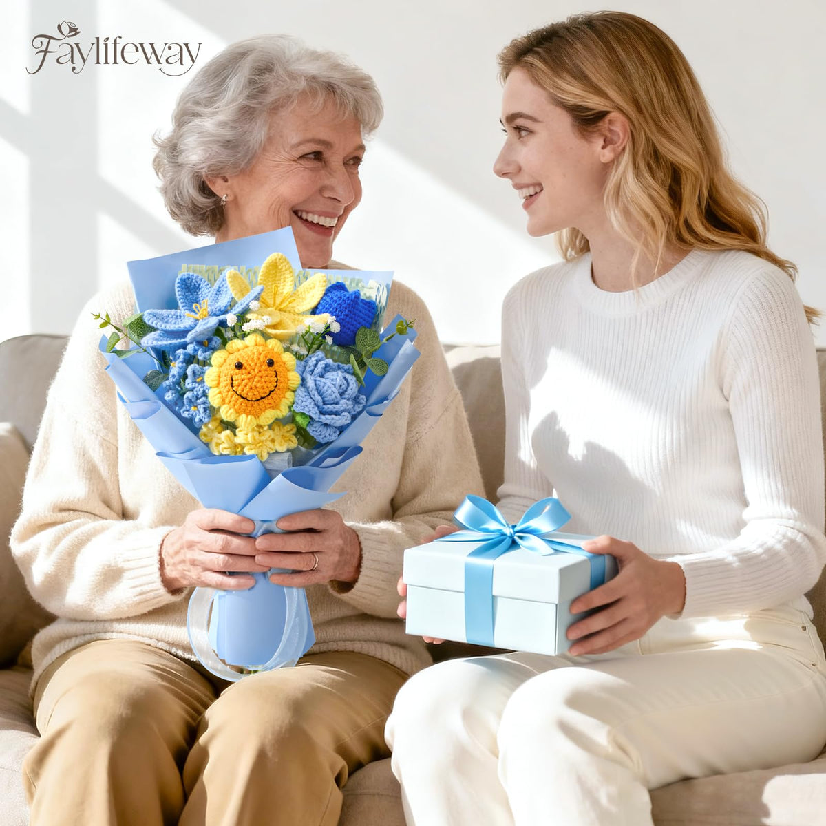 Faylifeway handmade crochet flowers with card make a thoughtful gift for any occasion