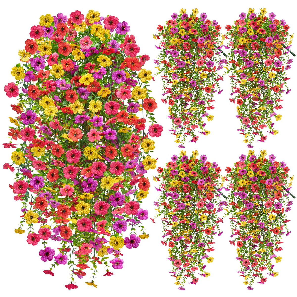 Faylifeway outdoor hanging flowers in a dense cascading bloom for lasting color