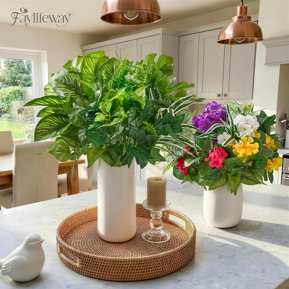Faylifeway lifelike outdoor plants ideal for porch décor and window boxes
