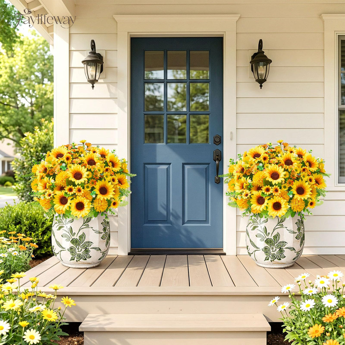 Faylifeway outdoor daisies bundle 1 adds two-tone charm to mixed arrangements.