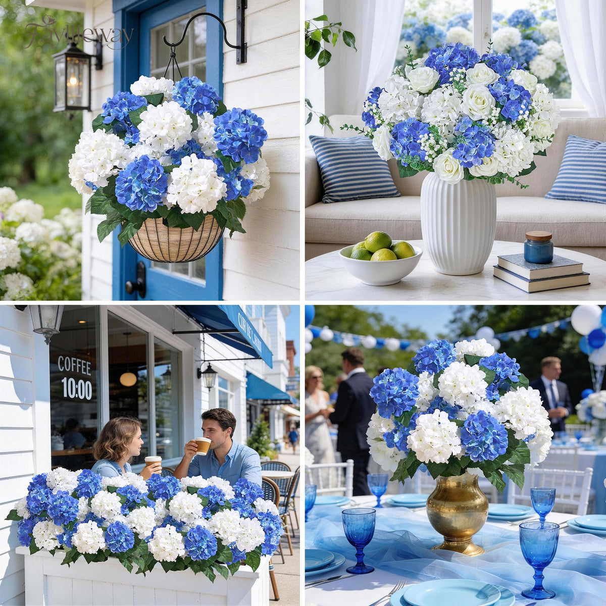Faylifeway 12-heads arrangement blends with real plants for natural look.