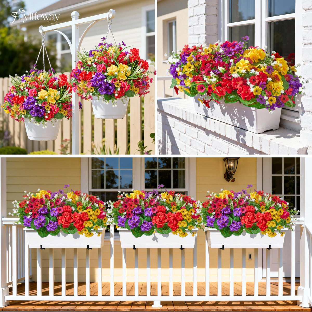 Faylifeway porch planter setup is easy to arrange and adjust.