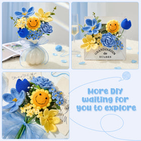 Faylifeway soft cotton yarn crochet flowers feel gentle to touch and long-lasting