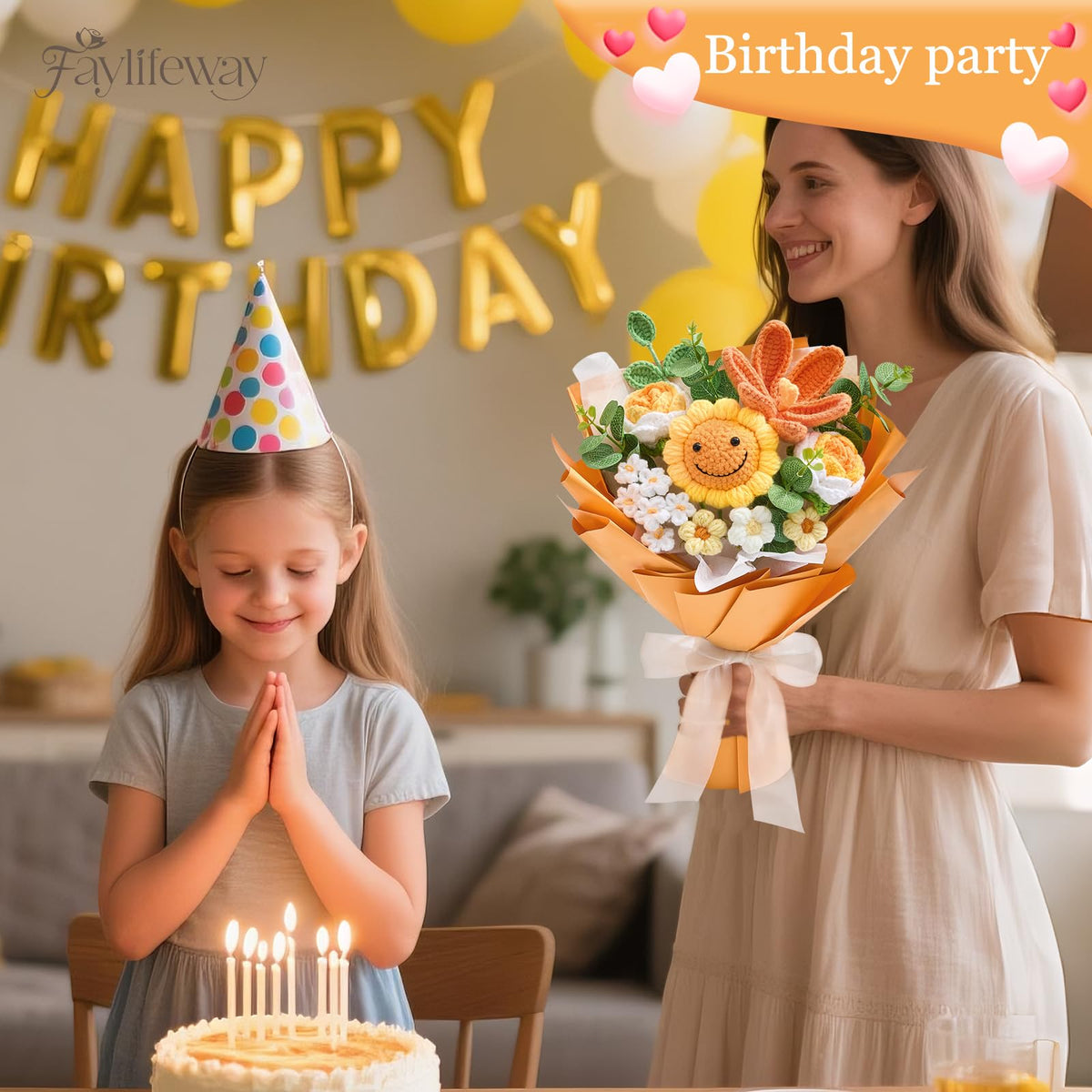 Faylifeway sunflower bouquet on dining table as a decorative centerpiece