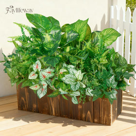 Faylifeway UV-resistant artificial greenery preserves color in sunlit garden corners.