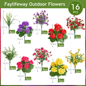 Faylifeway weather-resistant flowers stay vibrant through sun and rain.
