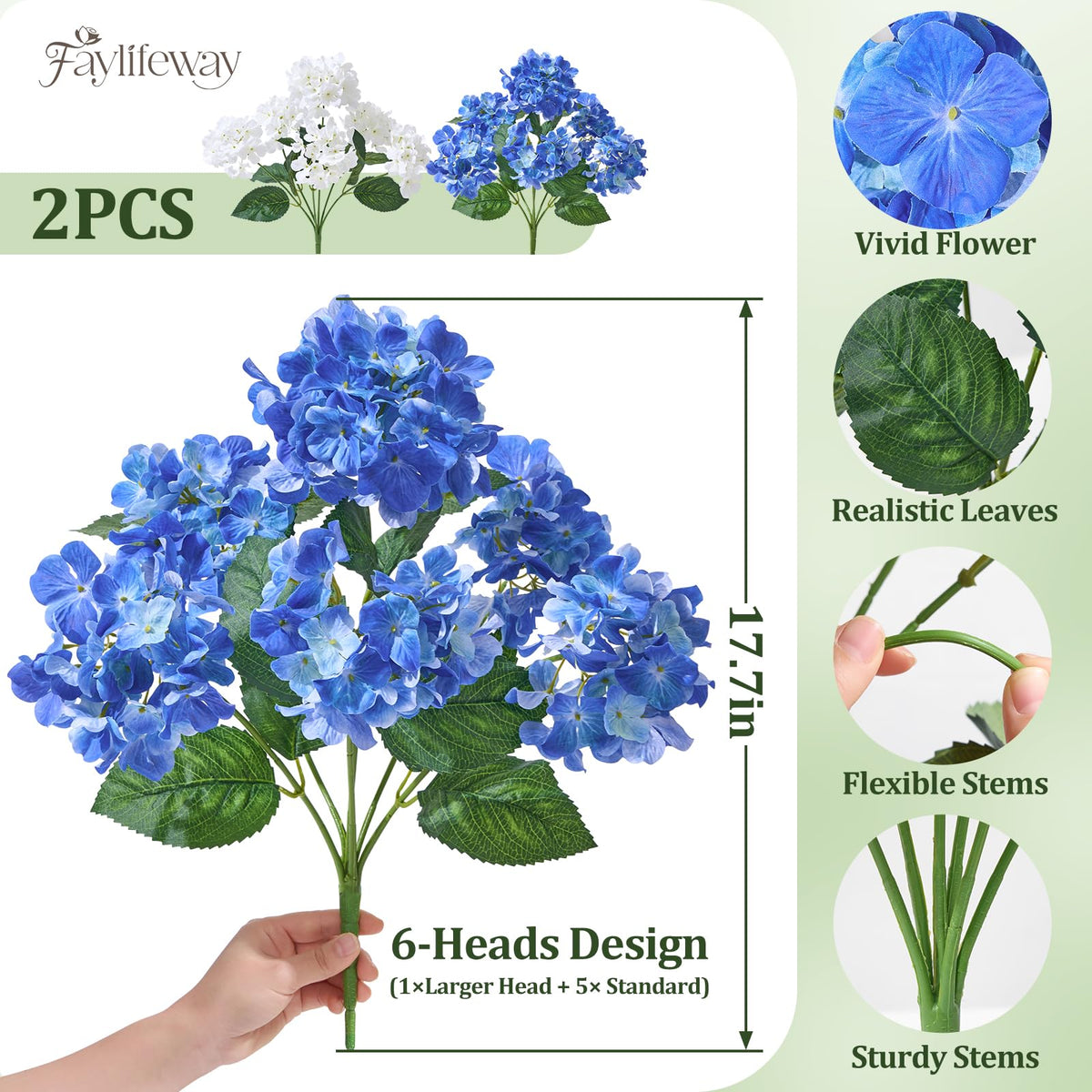 Faylifeway outdoor hydrangea clusters for window boxes with vibrant fade-proof color.