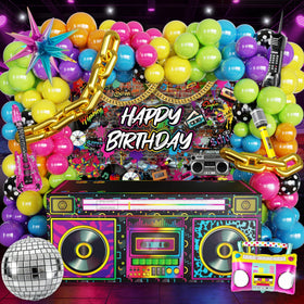 Fayoo 80s radio boombox tablecloth adds bold retro centerpiece and photo-ready setup
