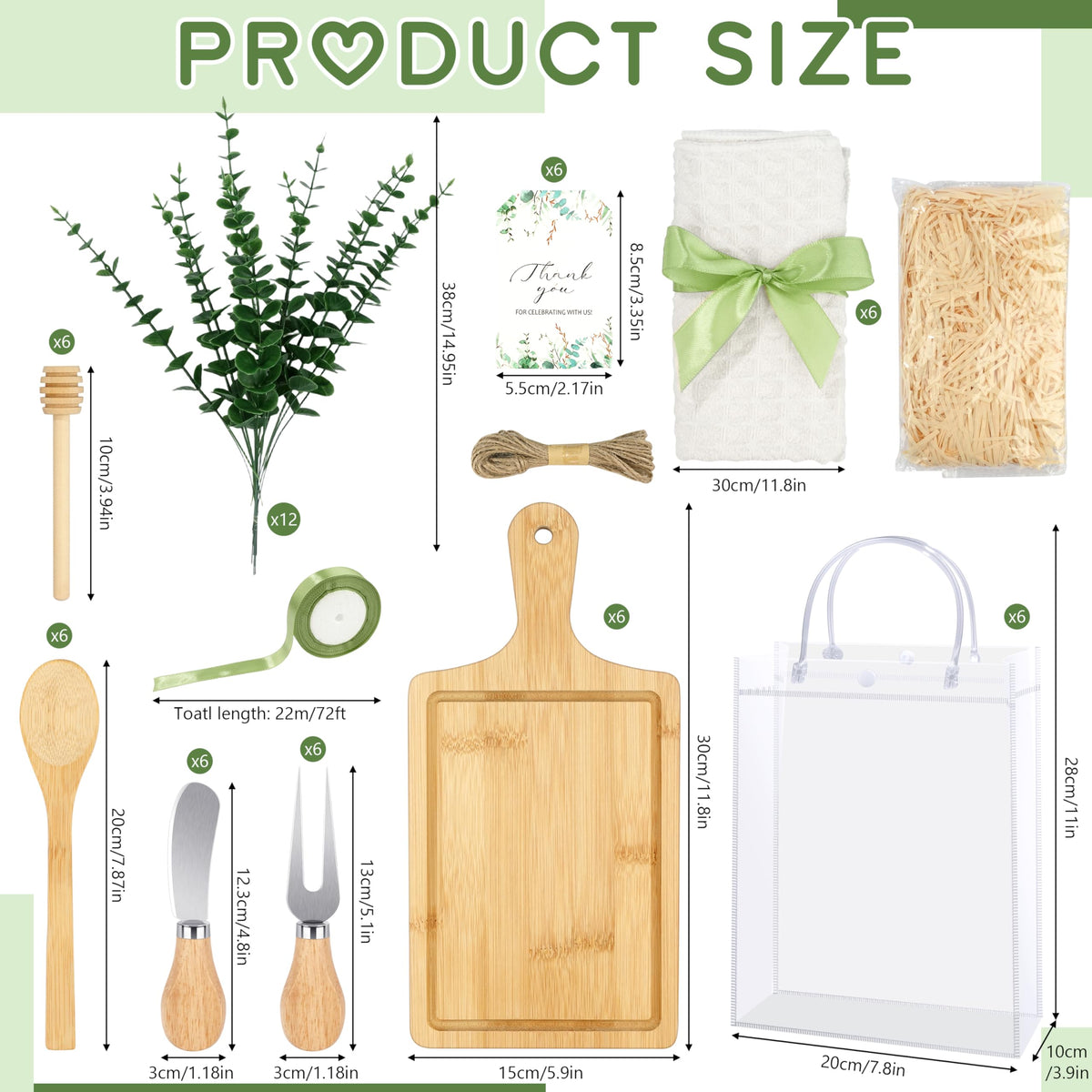 Fayoo bamboo cutting boards six-set, sturdy and versatile for cheese nights