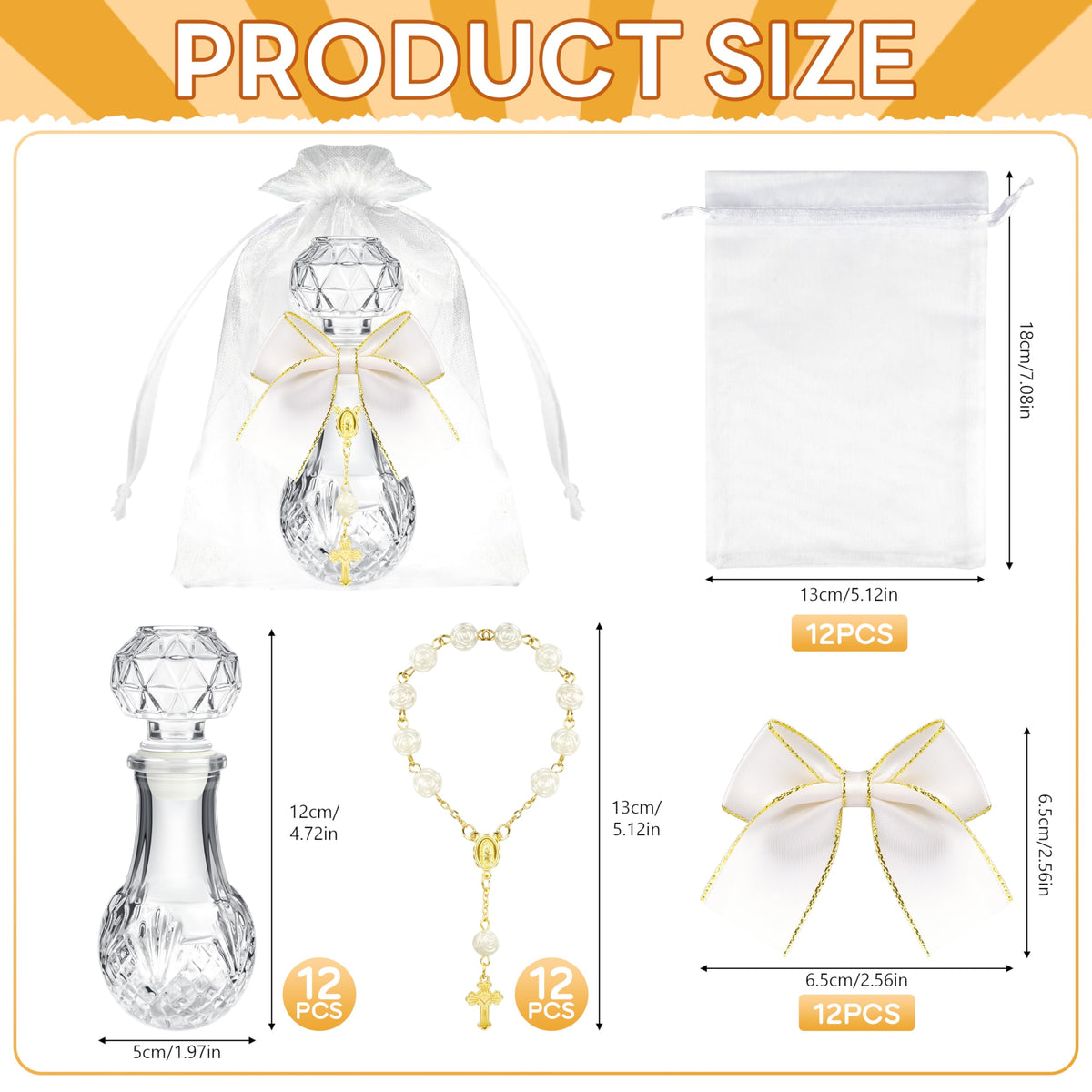 Fayoo cross rosary included for meaningful baptism gifts.